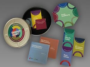 Bildungsdomino Dominobox mit einzelnen Karten zum Legen