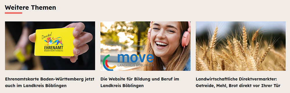 Screenshot weitere Themen